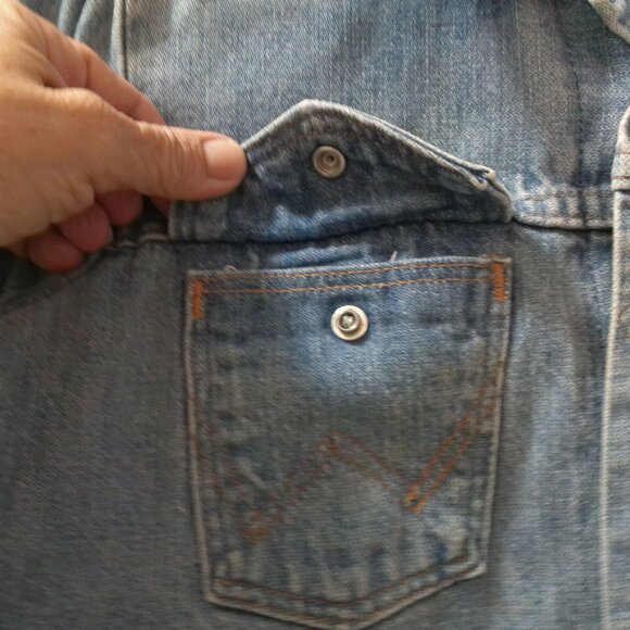 Rare 1970s Wrangler Denim Chore Jacket – Made in USA – Blue Satin Script Tag – S - Picture 5 of 7